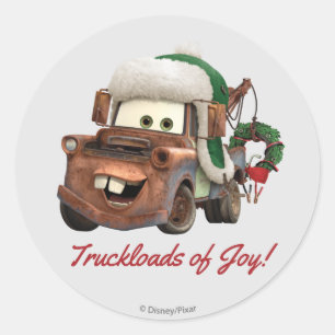 Cars Mater In Winter Gear Classic Round Sticker