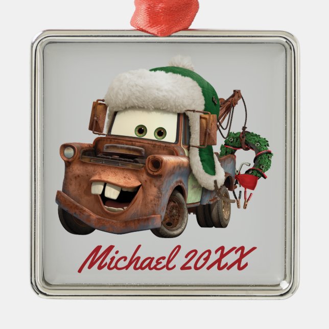 Cars | Mater In Winter Gear Metal Ornament (Front)
