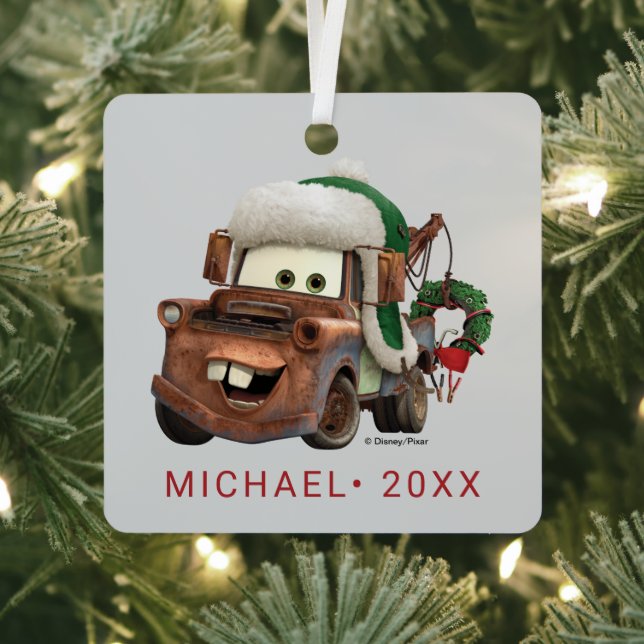 Cars | Mater In Winter Gear Metal Ornament (Insitu)
