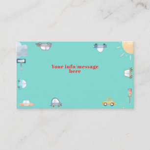 Cars on the road boy birthday enclosure card