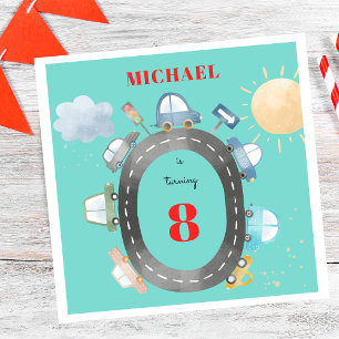 Cars on the road boy birthday napkins