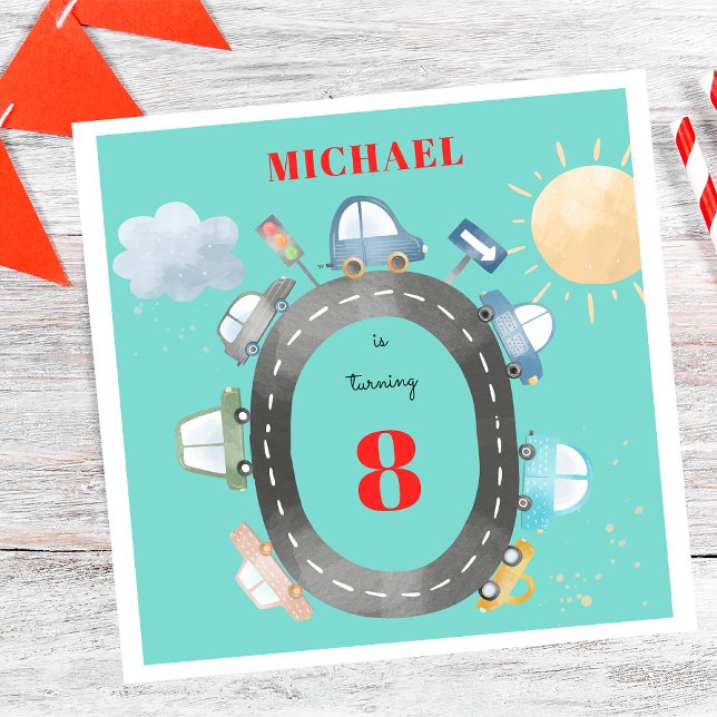 Cars on the road boy birthday napkins (Creator Uploaded)