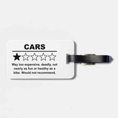Cars One Star Rating Luggage Tag
