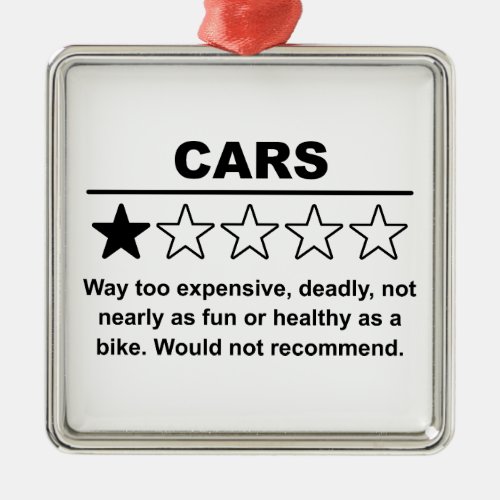 Cars One Star Rating Metal Ornament