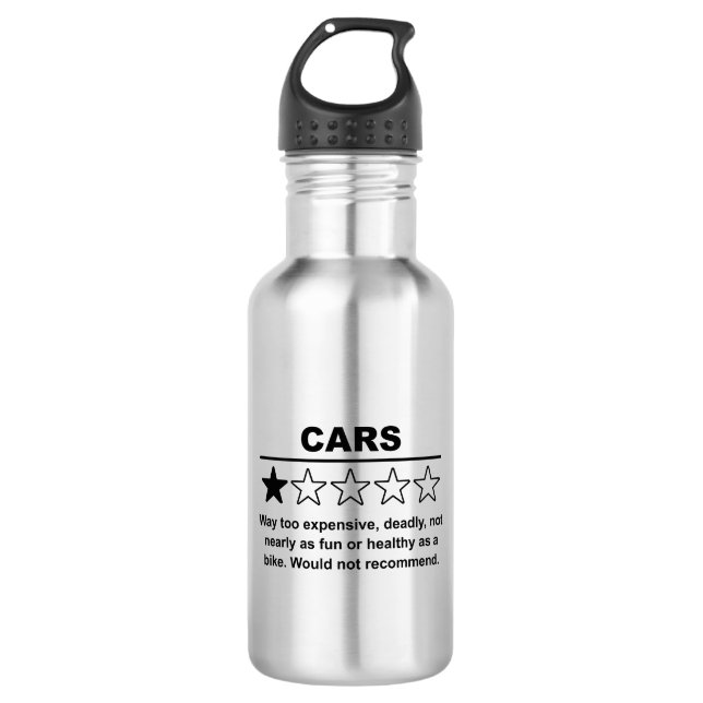 Cars One Star Rating Stainless Steel Water Bottle (Front)