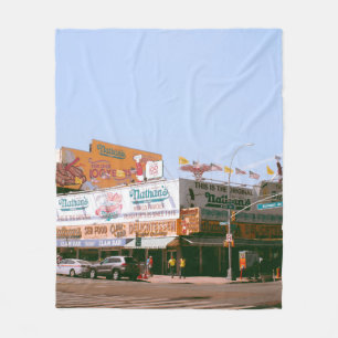 CARS PARKED ON THE SIDE OF THE ROAD DURING DAYTIME FLEECE BLANKET