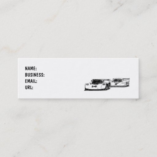Customizable Cars - Race - Skinny - Customized Business Card