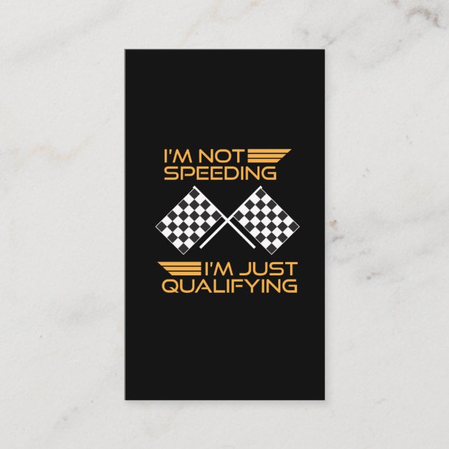 Cars Racing Gift Speeding Qualifying Racer Business Card (Front)
