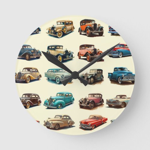 Cars Round Clock