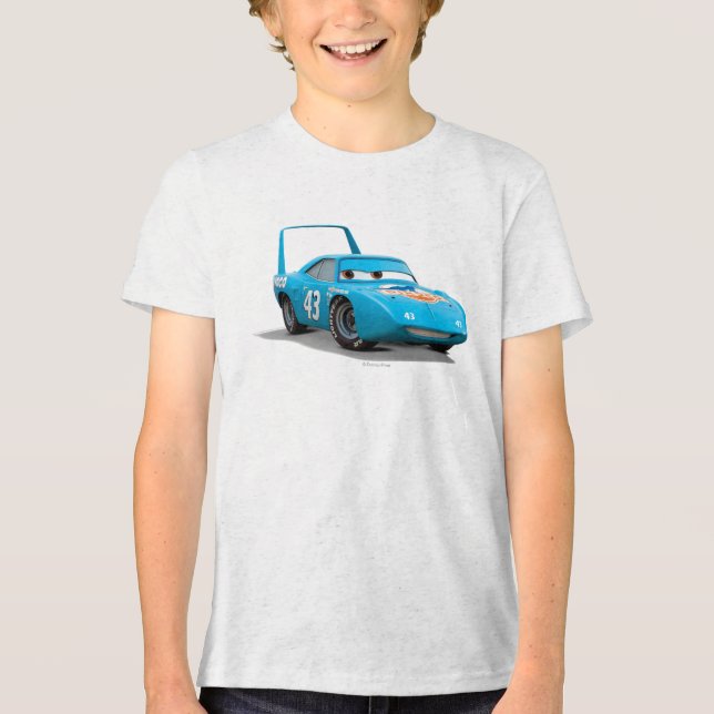 Cars Strip "The King" Weathers Dinoco race car Tri-Blend Shirt (Front)