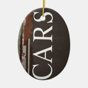 CARS Tow Truck Vintage Car Sign Ceramic Ornament