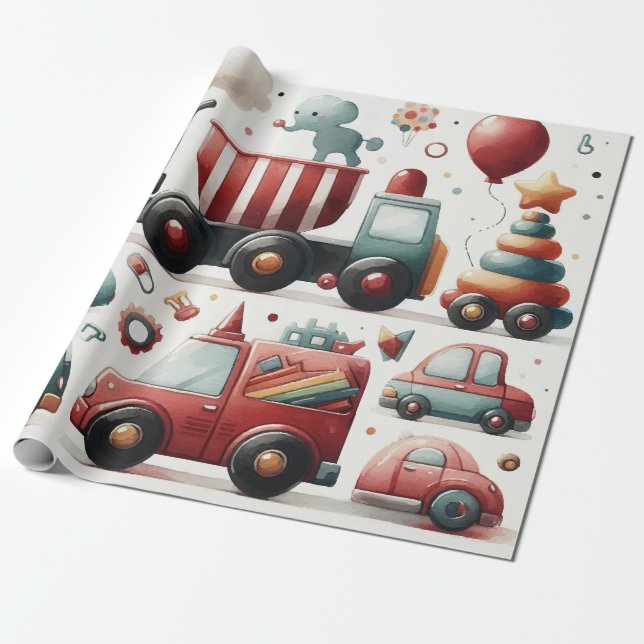 Cars toys Wrapping Paper (Unrolled)