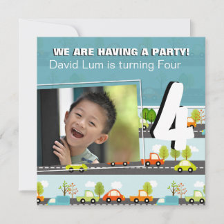 CARS & TRUCKS | Boys Birthday Party Invitation