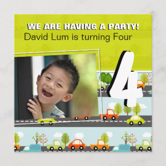 CARS & TRUCKS | Boys Birthday Party Invitation