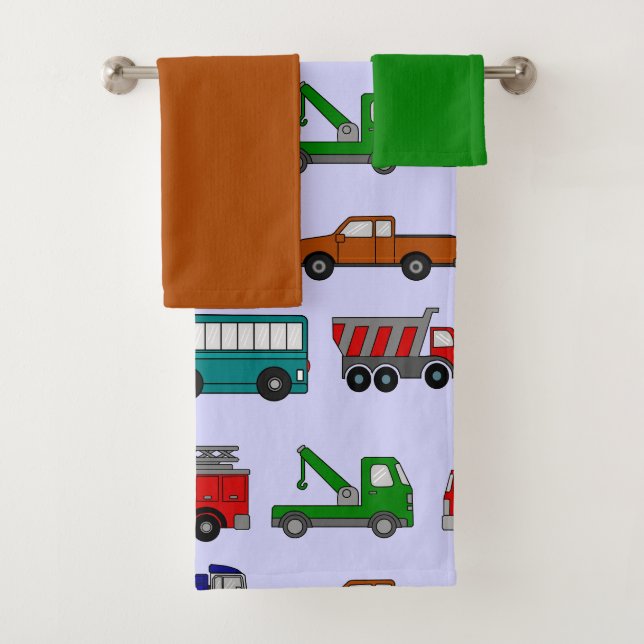 Cars, Trucks, Buses  Bath Towel Set (Insitu)
