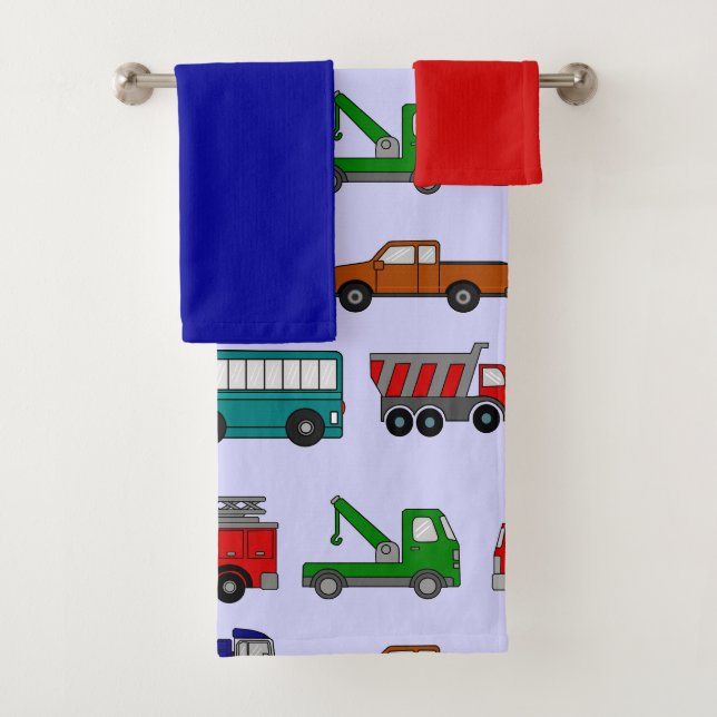 Cars, Trucks, Buses  Bath Towel Set (Insitu)