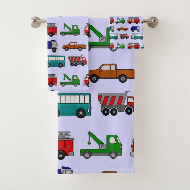 Cars, Trucks, Buses  Bath Towel Set (Insitu)