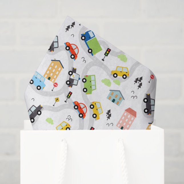 Cars Trucks Decoupage Tissue Paper (Gift Bag)