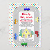 Cars Trucks Drive By Baby Shower Invitation (Front/Back)