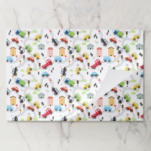 Cars Trucks Paper Placemats, Transportation Mats