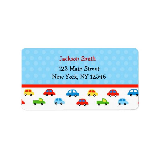 Cars trucks return address labels kids boy zazzle