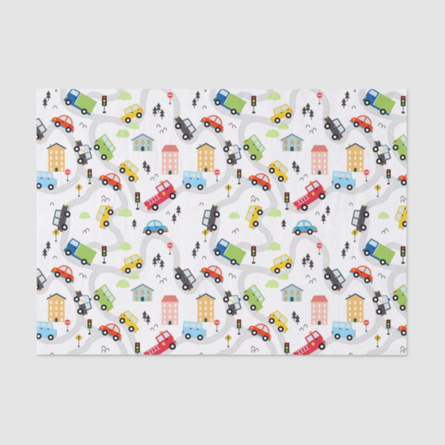 Cars Trucks  Tissue Paper (Front)