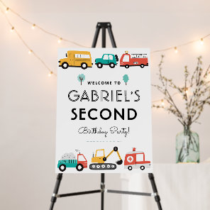 Cars & Trucks Transportation birthday Party Sign