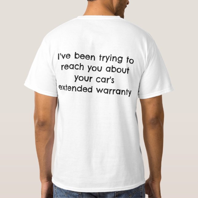 Car's Warranty T-Shirt (Back)