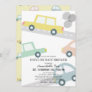 Cars with Balloons Yellow Drive-by Baby Shower Invitation