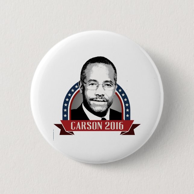 Carson 2016 Campaign Banner Nameplate Pinback Button (Front)