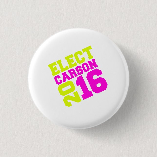 Carson 2016 Neon Design Button (Front)