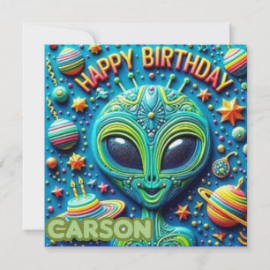 CARSON ~ Birthday Card ~ Alien ~