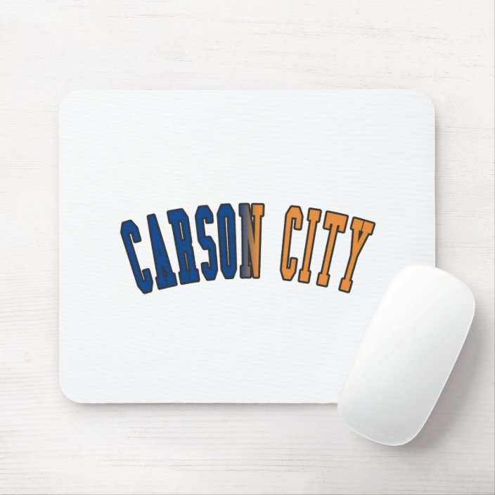 Carson City in Nevada State Flag Colors Mouse Pad
