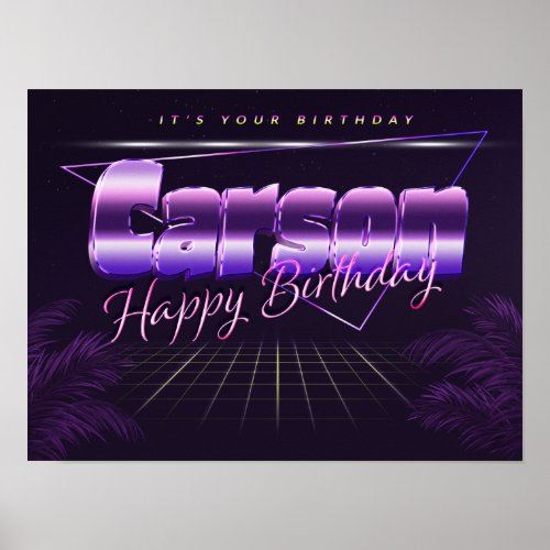 Carson Name First Name pura retro poster Birthday