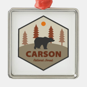 Carson National Forest New Mexico Bear Metal Ornament