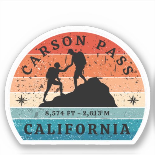 carson pass hiking california trials  sticker