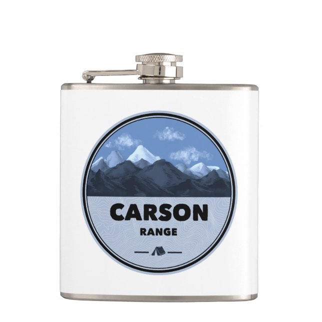Carson Range California Nevada Camping Flask (Front)