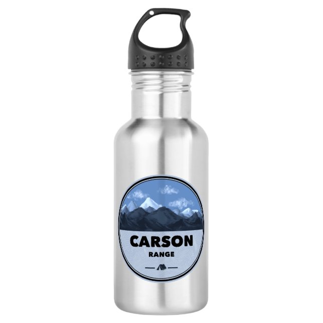 Carson Range California Nevada Camping Stainless Steel Water Bottle (Front)