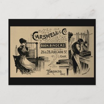 Carswell Toronto Vintage Printer Bookbinder Woman Postcard by LiteraryLasts at Zazzle