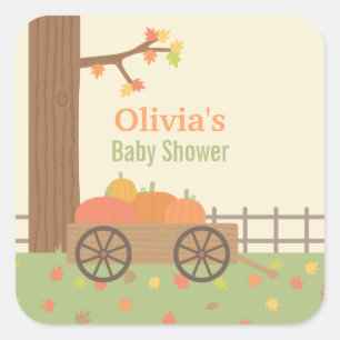 Cart of Pumpkin Patch Baby Shower Decor Stickers