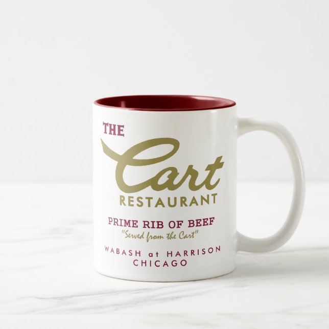 Cart Restaurant, Wabash and Harrison, Chicago, IL Two-Tone Coffee Mug (Right)