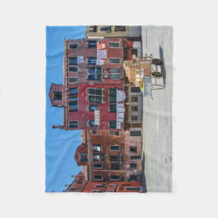 Cart with boxes in Venice Fleece Blanket
