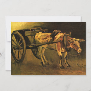 Cart with Red and White Ox by Vincent van Gogh