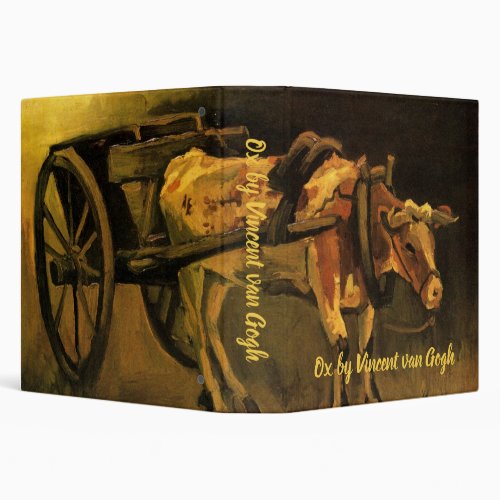 Cart with Red and White Ox by Vincent van Gogh 3 Ring Binder