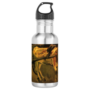 Cart with Red and White Ox (Vincent van Gogh) Stainless Steel Water Bottle