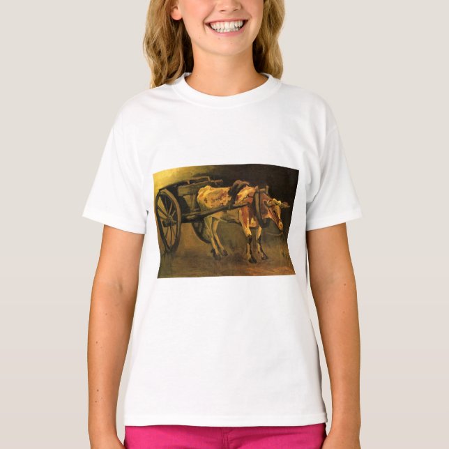 Cart with Red and White Ox (Vincent van Gogh) T-Shirt (Front)