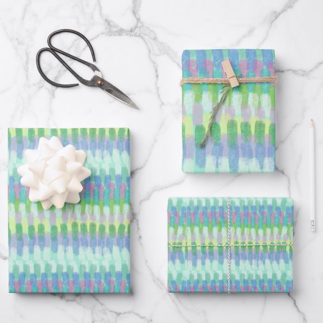 Carta da pacchi Astratto verde Wrapping Paper Sheets (Front)