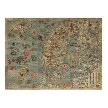 Carta Marina - Ancient Creatures Map of the World