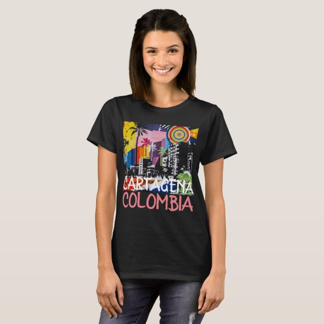 Cartagena Colombia Cool Graffiti Mural Shirt (Front Full)