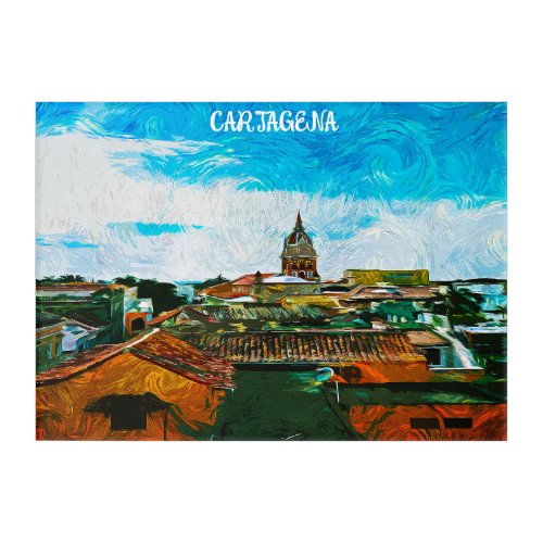 Cartagena Colombia Painting City View Acrylic Print
